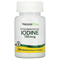 Йод (йодид калію), Potassium Iodide, Nature's Plus, 150 мкг, 100 таблеток