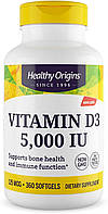 Вітамін D3, Vitamin D3, Healthy Origins, 5000 МО, 360 гелевих капсул