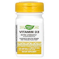Вітамін D3, Vitamin D3, Nature's Way, підвищена сила, 50 мкг (2000 МО), 120 капсул