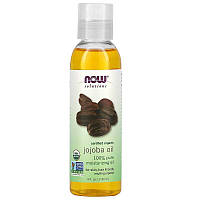 Масло жожоба, Jojoba Oil, Now Foods, Solutions, сертифіковане органічне, 118 мл