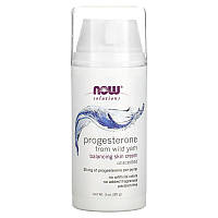 Крем з прогестероном, Cream Progesterone, Now Foods, Solutions, балансуючий крем для шкіри, без запаху, 85 г