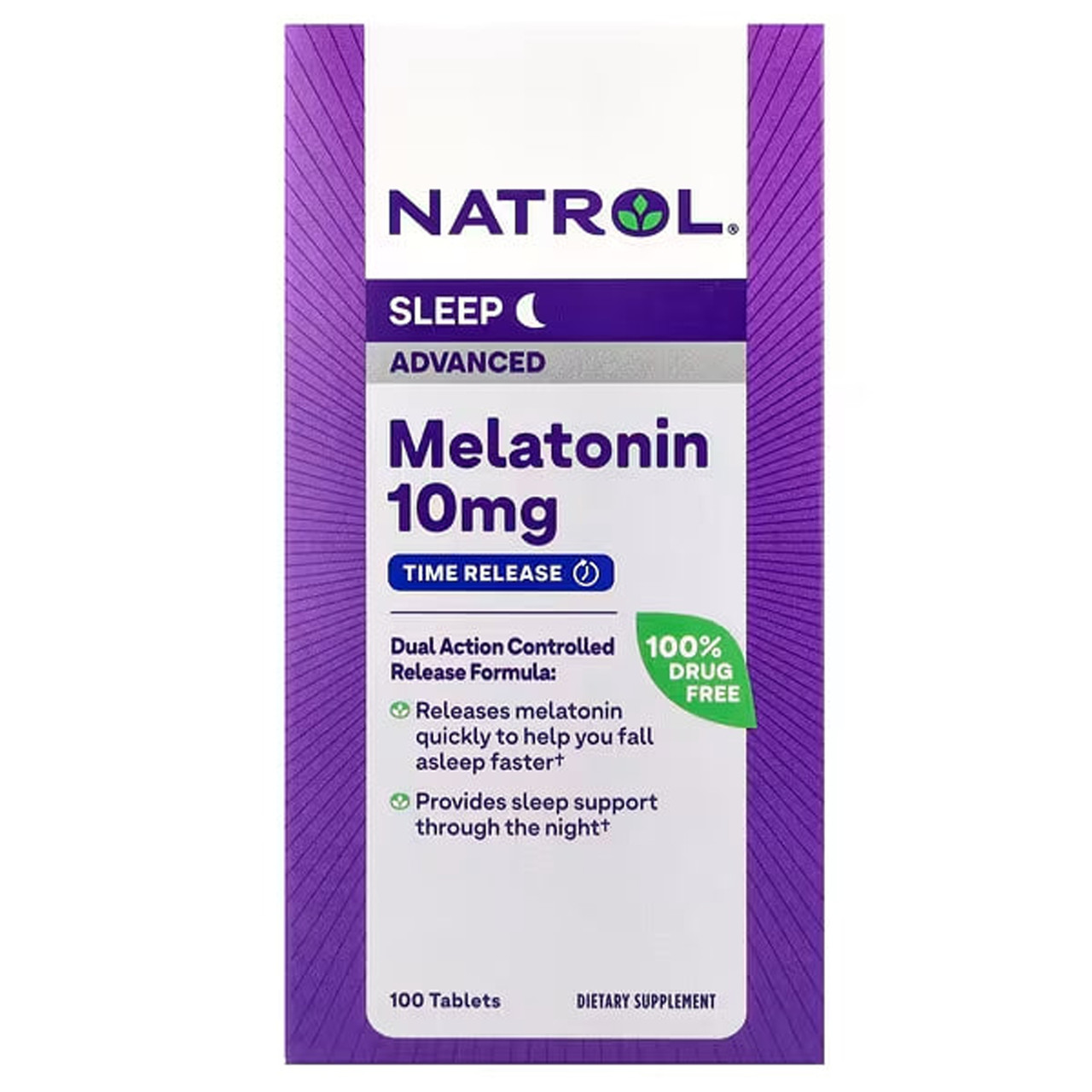 Мелатонін, Melatonin Advanced Sleep, Natrol, повільне вивільнення, 10 мг, 100 таблеток, фото 1