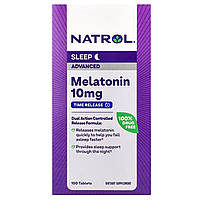 Мелатонін, Melatonin Advanced Sleep, Natrol, повільне вивільнення, 10 мг, 100 таблеток