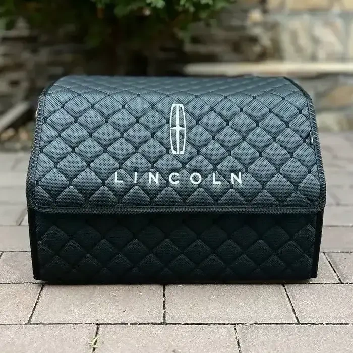 Органайзер у багажник з вишивкою Lincoln, чорний, 50 см, автомобільний органайзер в авто