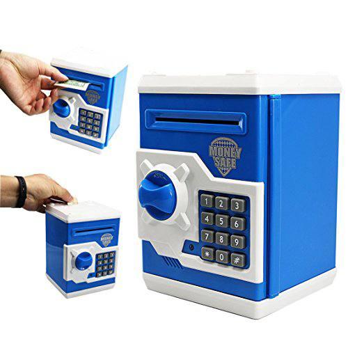 Електронна скарбничка сейф із кодовим замком Money Safe WF-3002, синя