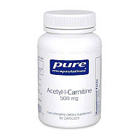 Ацетил-L-карнітин, Acetyl-l-Carnitine, Pure Encapsulations, 500 мг, 60 капсул