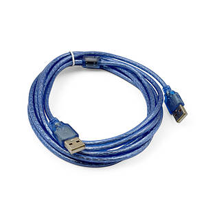 Кабель USB 2.0 тато-тато (AM/AM) 3м з феритом