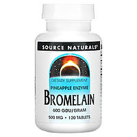 Бромелайн, Bromelain, Source Naturals, 600 ДДУ / г, 500 мг, 120 таблеток