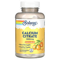 Цитрат кальцію, Calcium Citrate, Solaray, 1000 мг, смак апельсина, 60 жувальних таблеток