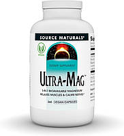 Магній ультра, Ultra-Mag, Source Naturals, 5-в-1, розслаблює м'язи та заспокоює нерви, 360 веганських капсул