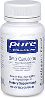 Бета-каротин (зі змішаними каротиноїдами), Beta Carotene, Pure Encapsulations, антиоксидант і попередник вітамина А, 90 капсул