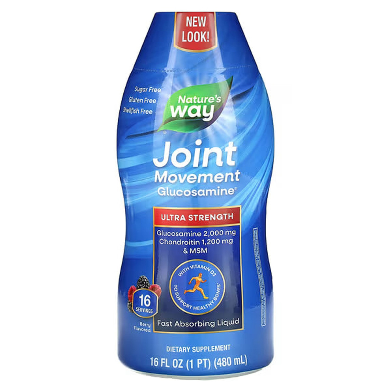 Глюкозамін для рухливості суглобів, Joint Movement Glucosamine, Nature's Way, смак ягід, 480 мл, фото 1