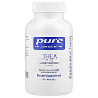 ДГЕА, DHEA, Pure Encapsulations, підтримка імунітету, спалювання жиру, гормонального балансу та емоційного благополуччя, 25 мг, 60