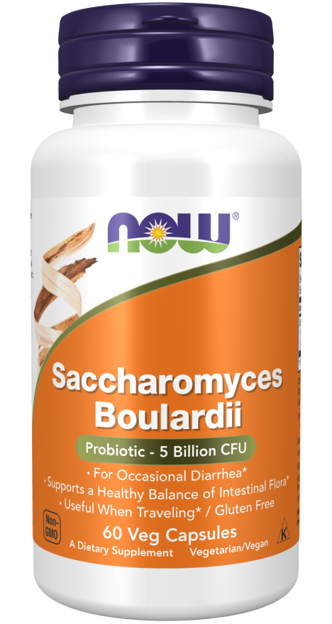 Сахароміцети Буларді, Saccharomyces Boulardii, Now Foods, 5 млрд. КУО, 60 вегетаріанських капсул, фото 1