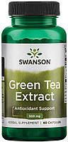Зелений чай, екстракт, Green Tea Extract, Swanson, 500 мг, 60 капсул
