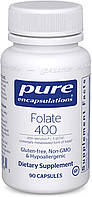Фолат, Folate, Pure Encapsulations, з метилфолатом L-5-MTHF для підтримки здоров'я серцево-судинної, клітинної та нервової систем,