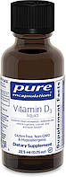 Вітамін D3 рідина, Vitamin D3 liquid, Pure Encapsulations, підтримка здоров'я кісток, грудей, простати, серцево-судинної системи,