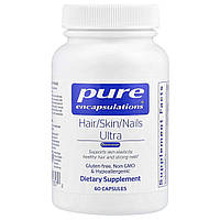 Вітаміни для волосся, шкіри та нігтів, Hair/Skin/Nails Ultra, Pure Encapsulations, для колагену, проти старіння, кератину,