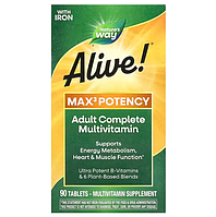 Мультивітаміни для дорослих, Adult Complete Multivitamin, Nature's Way, із залізом, 90 таблеток
