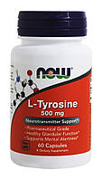 Тирозин, L-Tyrosine, Now Foods, 500 мг, 60 капсул