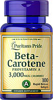 Бета каротин, Beta-Carotene, Puritan's Pride, 10,000 МО, 100 гелевих капсул