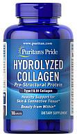 Колаген, Hydrolyzed Collagen, Puritan's Pride, гідролізований, 1000 мг, 180 каплет