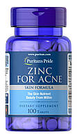 Цинк від прищів, Zinc for Acne, Puritan's Pride, 100 таблеток