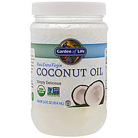 Кокосова олія першого віджиму, Coconut Oil, Garden of Life, сира, 414 мл