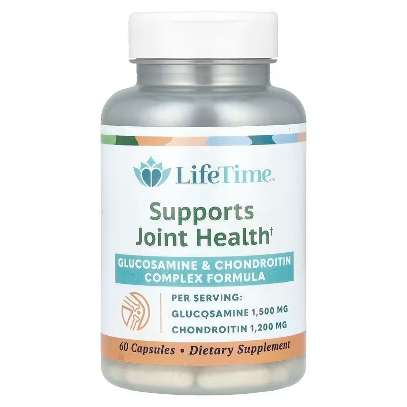 Глюкозамін хондроїтин, Glucosamine & Chondroitin, LifeTime Vitamins, 60 кап., фото 1