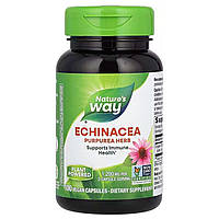 Ехінацея пурпурна, Echinacea Purpurea Herb, Nature's Way, 1200 мг, 100 веганських капсул (400 мг на капсулу)
