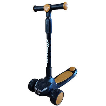 Самокат триколісний дитячий (колеса PU матеріал, світлові ефекти) SC816 Чорний