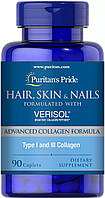 Формула для шкіри, волосся та нігтів на основі VERISOL®, Hair, Skin and Nails, Puritan's Pride, 90 каплет