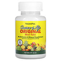 Мультивітаміни та мінерали, Multi-Vitamin & Mineral, Nature's Plus, Source of Life, 90 міні таблеток