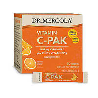 Вітамін С+цинк+D3, Vitamin C-PAK, Dr. Mercola, смак апельсина, 60 стиків