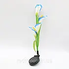 Садовий світильник із сонячною панеллю 42,5см (1шт) Calla Lily, Лілія, Блакитний / Газонний ліхтар для саду, фото 5