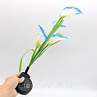 Садовий світильник із сонячною панеллю 42,5см (1шт) Calla Lily, Лілія, Блакитний / Газонний ліхтар для саду, фото 2