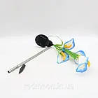 Садовий світильник із сонячною панеллю 42,5см (1шт) Calla Lily, Лілія, Блакитний / Газонний ліхтар для саду, фото 8