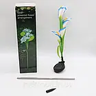 Садовий світильник із сонячною панеллю 42,5см (1шт) Calla Lily, Лілія, Блакитний / Газонний ліхтар для саду, фото 10