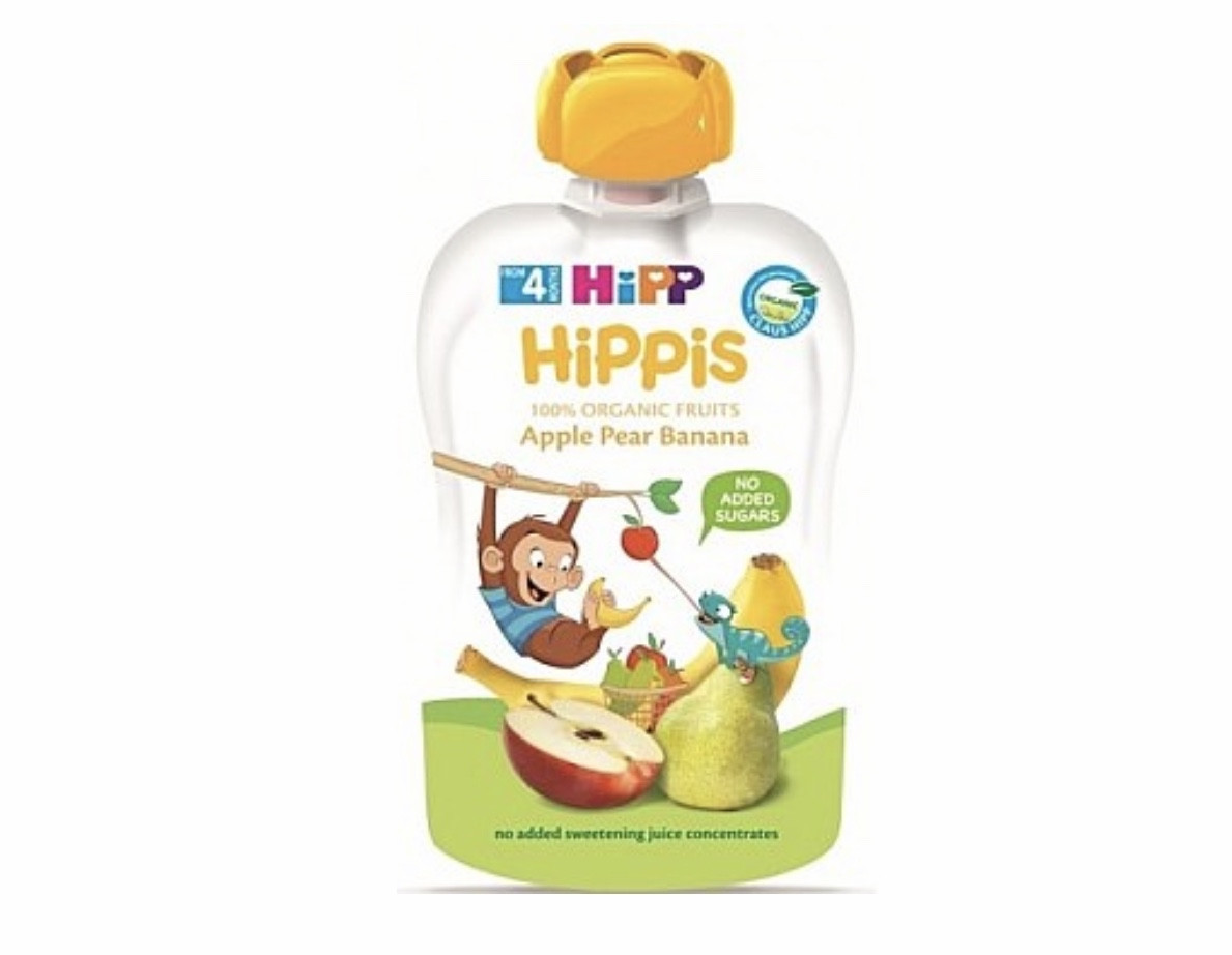 Пюре фруктове органік Яблуко-груша-банан HiPP (Хіпп) 100 гр з 4 місяців, фото 1