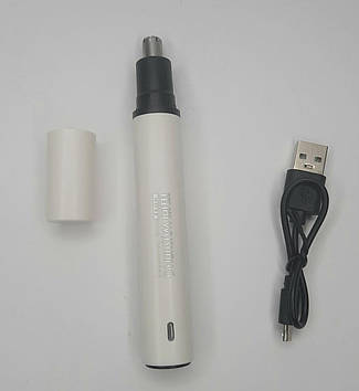 Тример для видалення волосся в носі та вухах заряд USB WQ-3490 білий