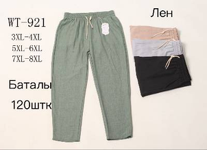 Чоловічі спортивні штани (батали) тканина льон розмір 3-8хл мікс кольору в пачці від 12 шт.