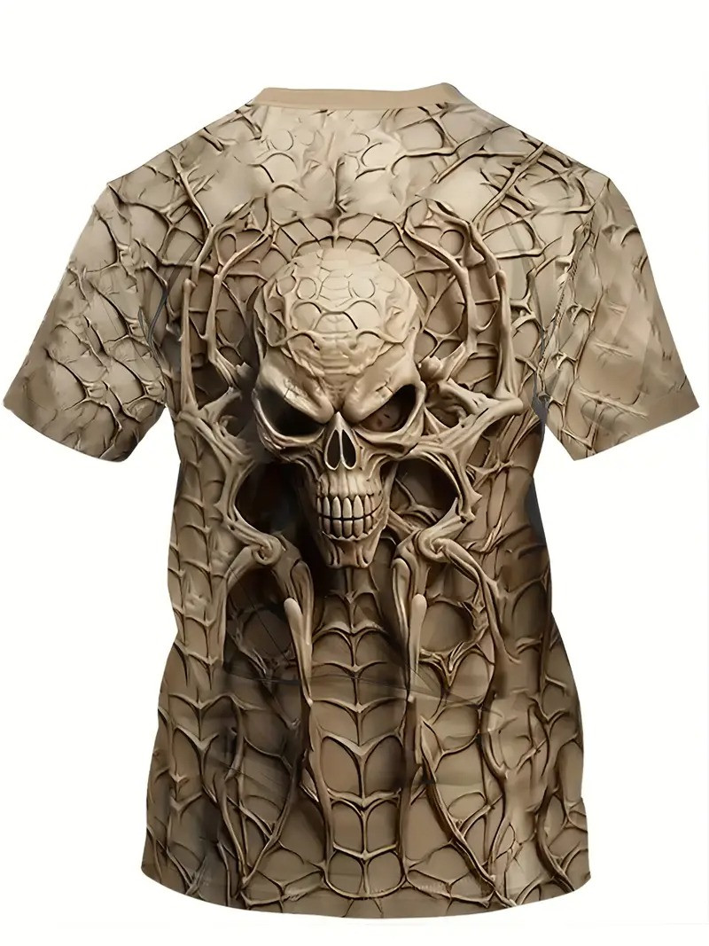 Чоловіча літня футболка з 3D принтом глиняного черепа розмір L (UA 52), фото 1