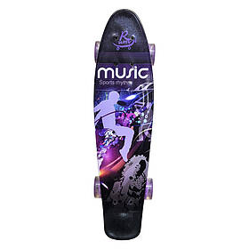 Скейт "Пенні борд" Bambi SC20410 колеса зі світлом, принт, 56 см, Toyman