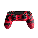 Бездротовий джойстик PS4 Double Shock 4 Bluetooth геймпад червоний камуфляж для приставки ПК і телефона, фото 5