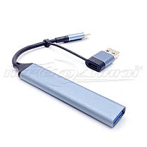 HUB міні Type-C + Usb 3.0 to 4-Port - USB 3.0+3*USB 2.0 (преміум), фото 5