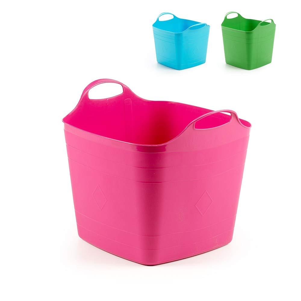 Гнучкий кошик Progarden 15L CUBINO 35x30x30 з ручками, Фуксія
