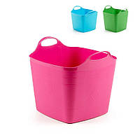 Гнучкий кошик Progarden 15L CUBINO 35x30x30 з ручками, Фуксія