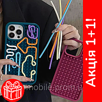 Чехол iPhone 14 Pro Max / 15 Pro Max / Sensory Activity / Протиударний силіконовий м'який / Високий борт / Бордовий точковий