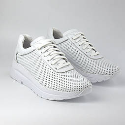 Кросівки літні білі шкіра з перфорацією жіноче взуття повсякденне літнє Rosso Avangard Mozza White Perf
