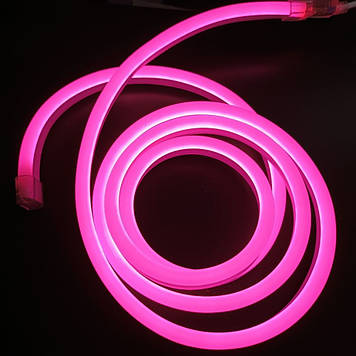 Неон Led 220V рожевий (2 м) – Гнучкий LED шнур з адаптером